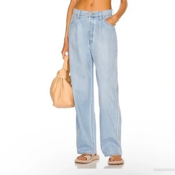 MOTHER Pleated Fun Dip Puddle Jeans Snacks High Rise Barrel Leg Just A Nibble 31 - Picture 14 of 14